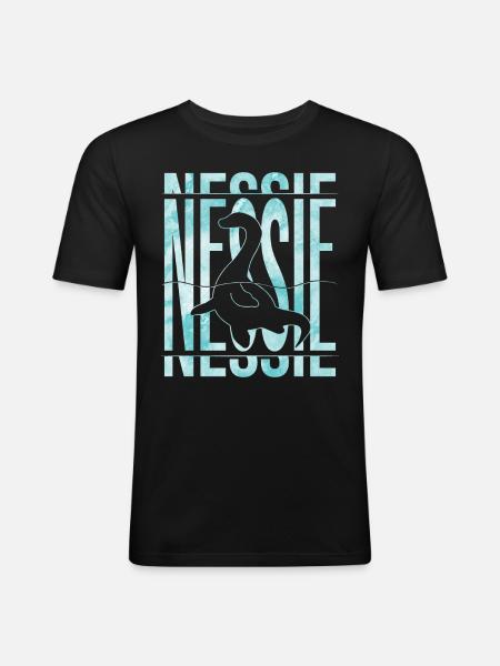 Nessie Loch Ness Monster - Men's Slim Fit T-Shirt - black