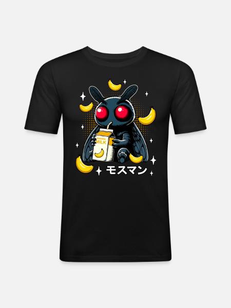 Mothman Banana Milkshake - Men's Slim Fit T-Shirt - black