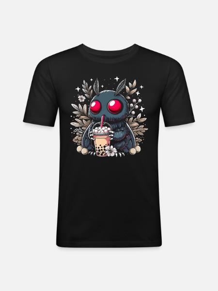 Mothman Bubble Tea - Men's Slim Fit T-Shirt - black