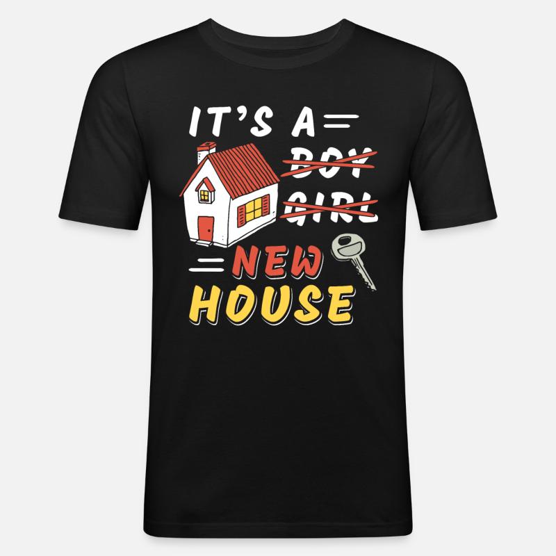 C’est une nouvelle maison - T-shirt près du corps Homme - noir