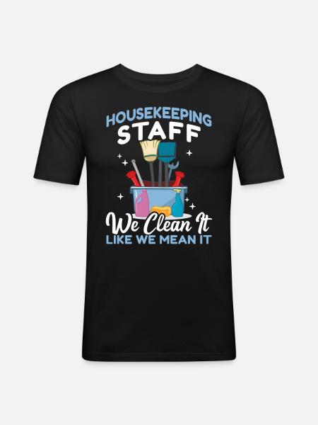 Housekeeping Staff - Men's Slim Fit T-Shirt - black