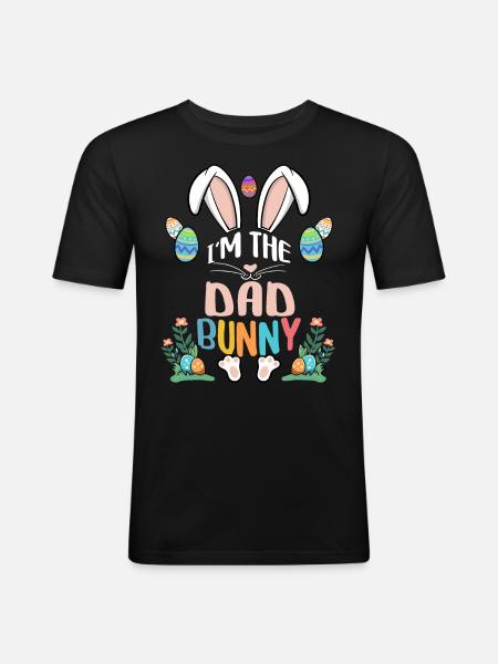 I'm The Dad Bunny - Männer Slim Fit T-Shirt - Schwarz