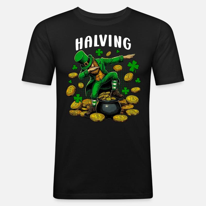 Halving - Männer Slim Fit T-Shirt - Schwarz