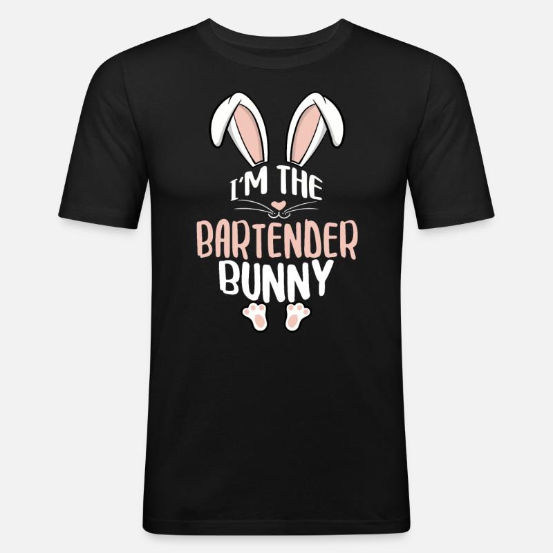 I'm The Bartender Bunny - Männer Slim Fit T-Shirt - Schwarz