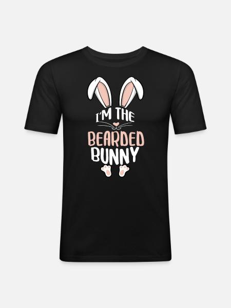 I'm The Bearded Bunny - Männer Slim Fit T-Shirt - Schwarz