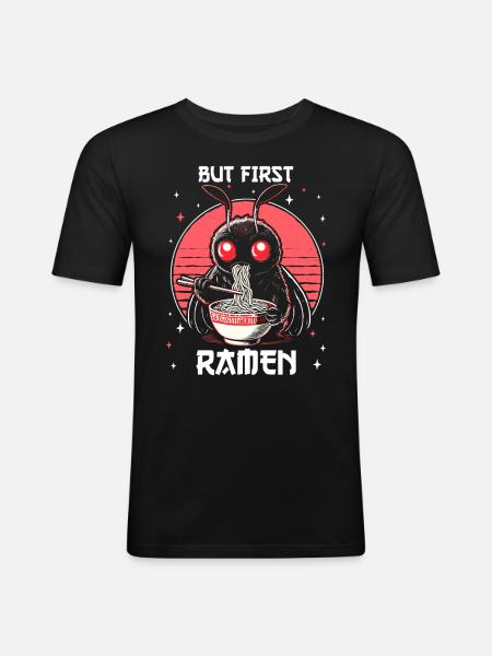 But First Ramen - Men's Slim Fit T-Shirt - black