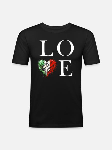 Love Italy - Men's Slim Fit T-Shirt - black