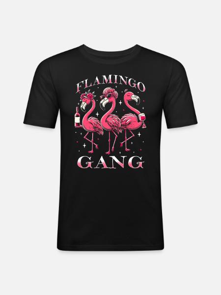 Flamingo Gang - Men's Slim Fit T-Shirt - black