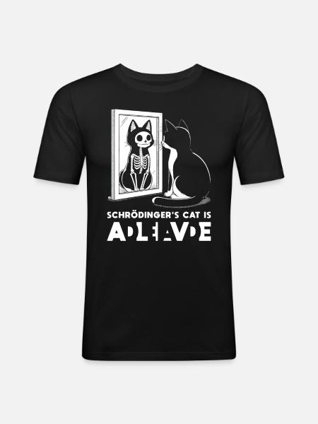 Schrödinger's Cat Alive Dead - Men's Slim Fit T-Shirt - black