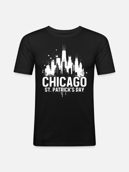 Chicago St. Patrick's Day - Men's Slim Fit T-Shirt - black