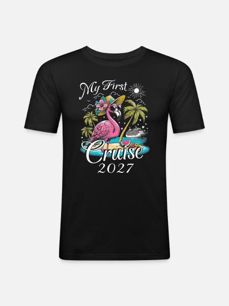 My First Cruise 2027 - Men's Slim Fit T-Shirt - black