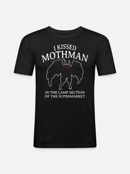 I kissed Mothman - Men's Slim Fit T-Shirt - black
