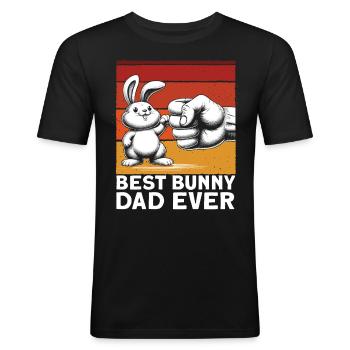 Best Bunny Dad Ever - Men's Slim Fit T-Shirt - black - Front - Nik (191cm)