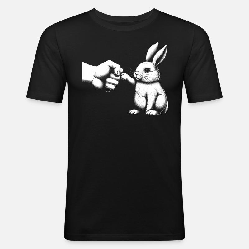 Hasenfaust Beste Freunde - Männer Slim Fit T-Shirt - Schwarz