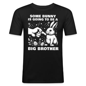 Some Bunny Is Going To Be A Big Brother - Men's Slim Fit T-Shirt - black - Front - Nik (191cm)