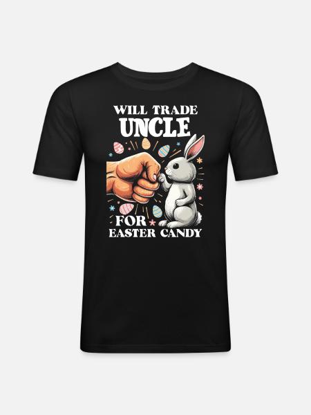 Vil bytte onkel til påske slik - Herre Slim Fit T-Shirt - sort