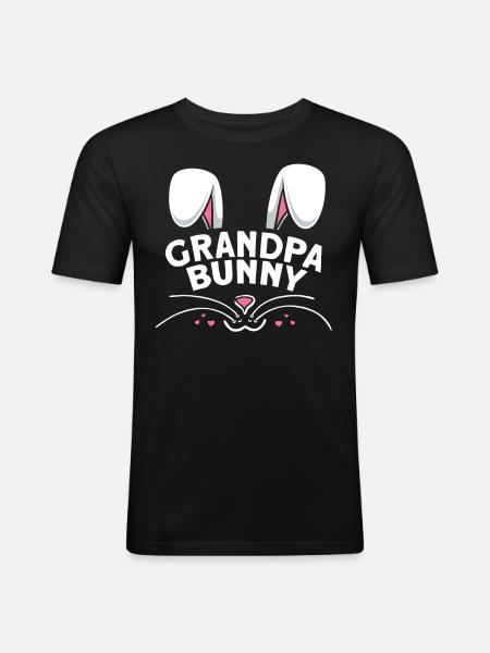 Grandpa Bunny - Men's Slim Fit T-Shirt - black