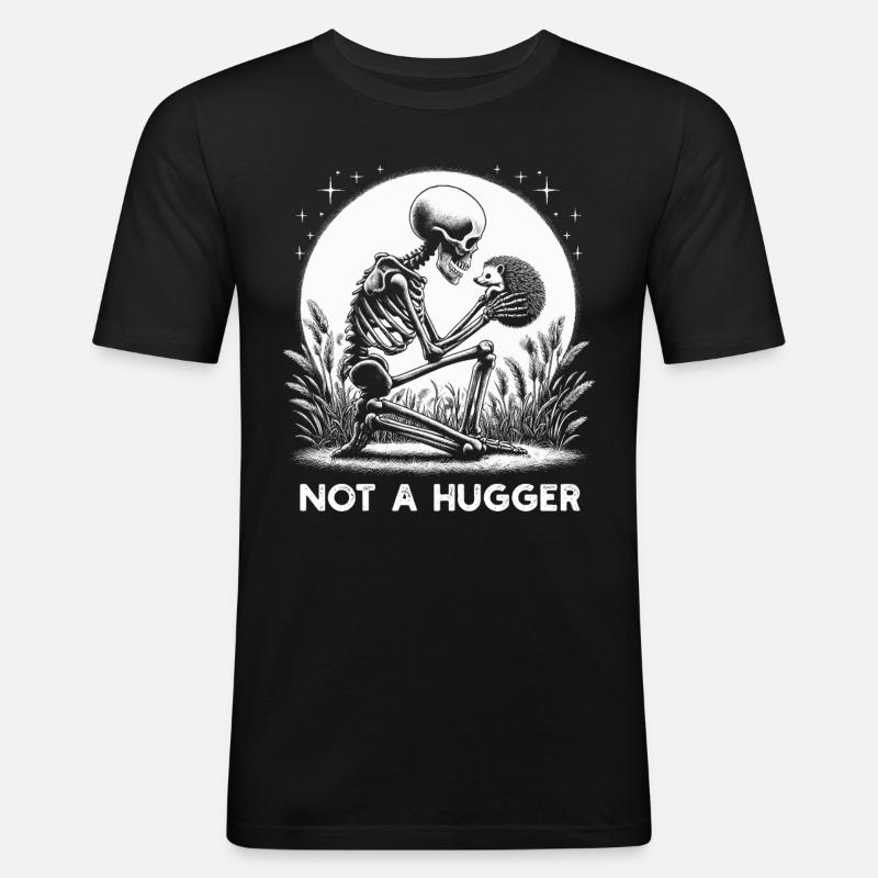 Not A Hugger - Männer Slim Fit T-Shirt - Schwarz
