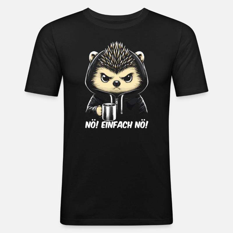 Nö Einfach Nö - Männer Slim Fit T-Shirt - Schwarz