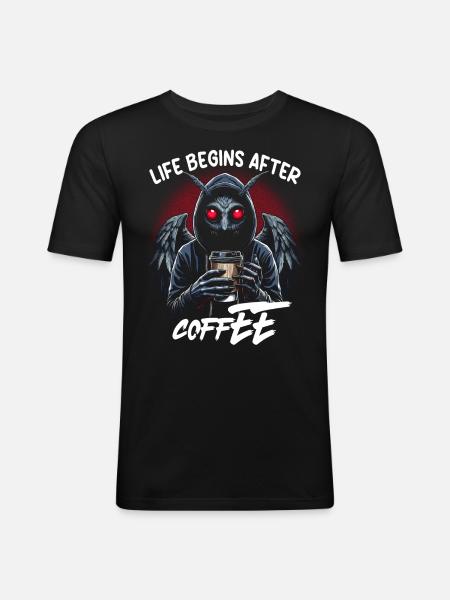 Life Begins After Coffee - Men's Slim Fit T-Shirt - black