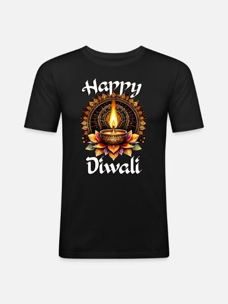 Happy Diwali - Men's Slim Fit T-Shirt - black