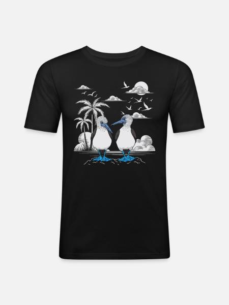 Blue-footed boobies Galapagos Islands - Men's Slim Fit T-Shirt - black