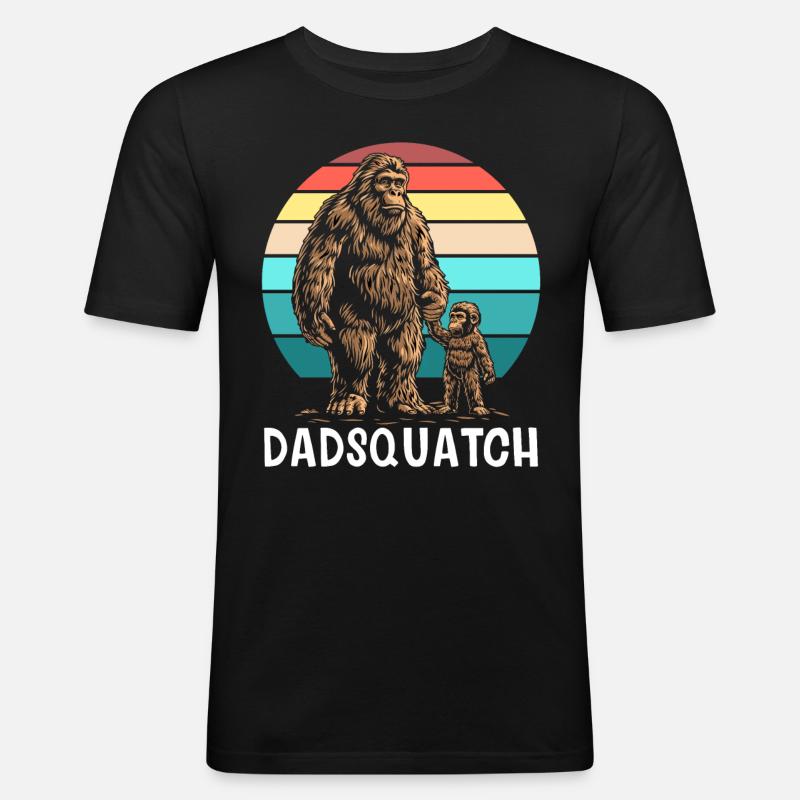 Dad Squatch - Männer Slim Fit T-Shirt - Schwarz