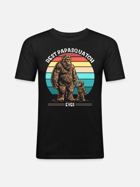 Best Papa Squatch Ever - Men's Slim Fit T-Shirt - black