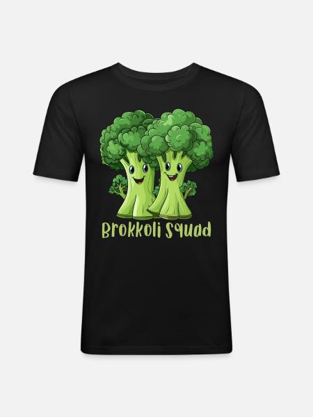 Broccoli Squad - Men's Slim Fit T-Shirt - black