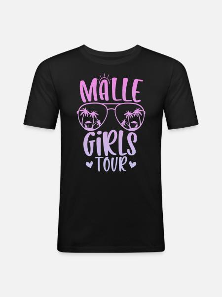 Visite des filles de Malle - T-shirt près du corps Homme - noir