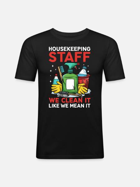 Housekeeping Staff - Men's Slim Fit T-Shirt - black
