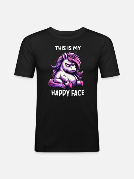 This Is My Happy Face - Men's Slim Fit T-Shirt - black