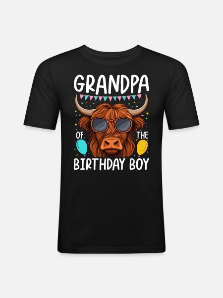 Papi du garçon d’anniversaire - T-shirt près du corps Homme - noir