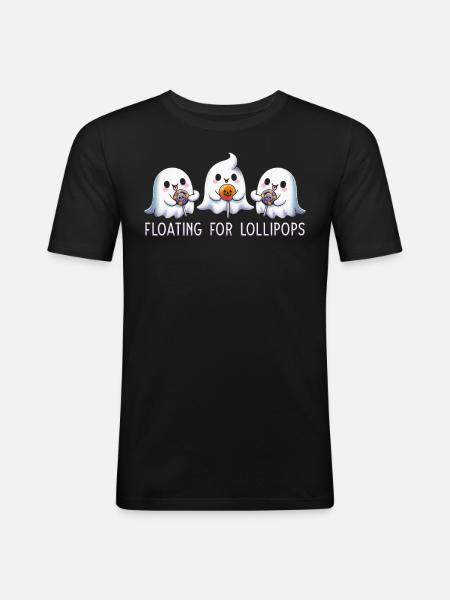 Floating For Lollipops - Männer Slim Fit T-Shirt - Schwarz