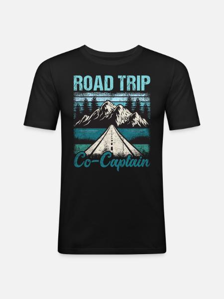 Road Trip Co-Captain - Men's Slim Fit T-Shirt - black