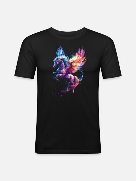 Pegasus - Männer Slim Fit T-Shirt - Schwarz