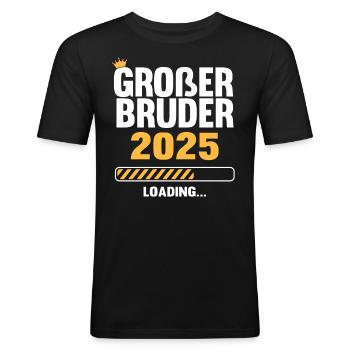 Großer Bruder 2025 Loading - Männer Slim Fit T-Shirt - Schwarz - Vorne - Nik (191cm)