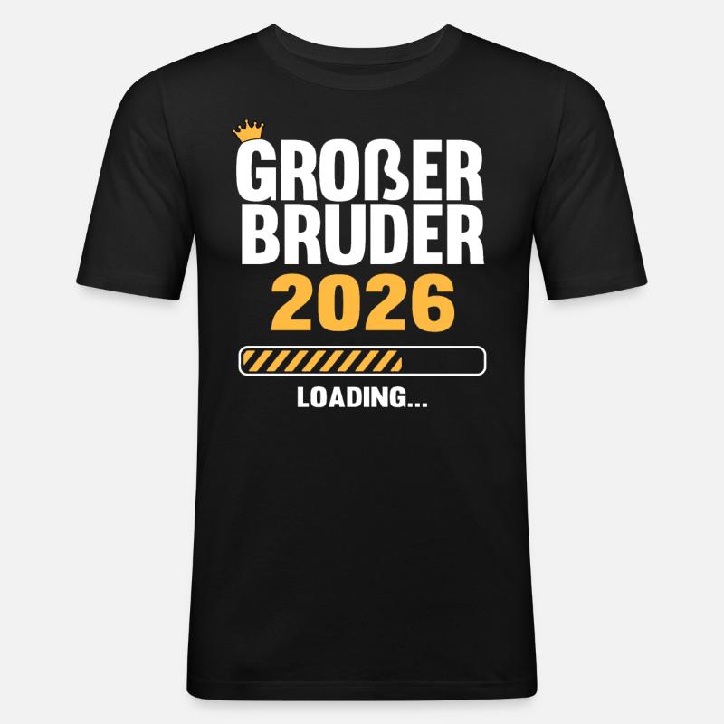 Großer Bruder 2026 Loading - Männer Slim Fit T-Shirt - Schwarz