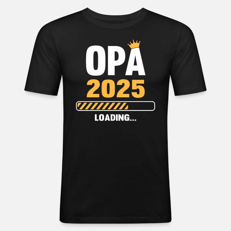 Opa 2025 Loading - Männer Slim Fit T-Shirt - Schwarz