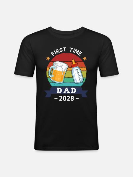 First Time Dad 2028 - Men's Slim Fit T-Shirt - black