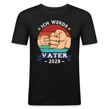 Je vais être papa 2028 Future grossesse - T-shirt près du corps Homme - noir - Devant - Nik (191cm)