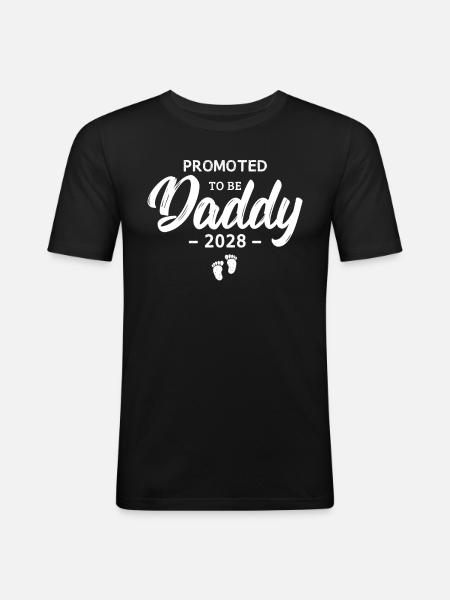 Promoted To Be Daddy 2028 - Men's Slim Fit T-Shirt - black