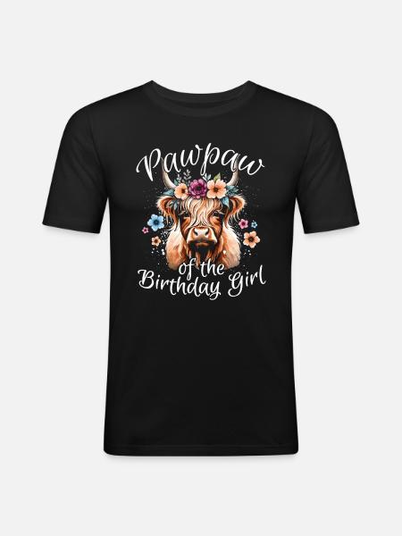 Pawpaw Of The Birthday Girl - Men's Slim Fit T-Shirt - black