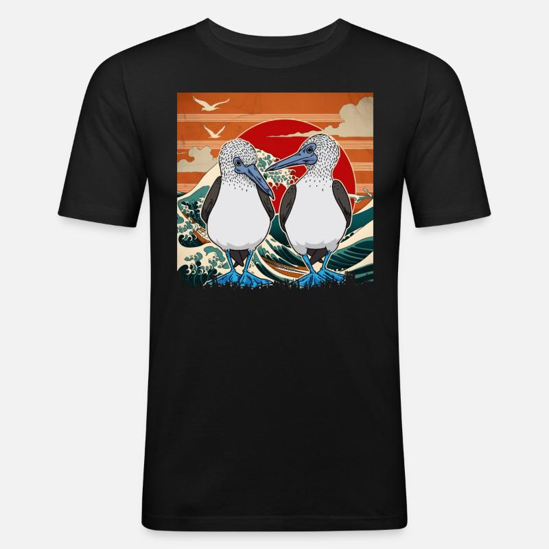 Seabirds Blue-footed Booby - Männer Slim Fit T-Shirt - Schwarz