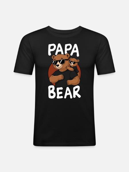 Papa Bear - Men's Slim Fit T-Shirt - black