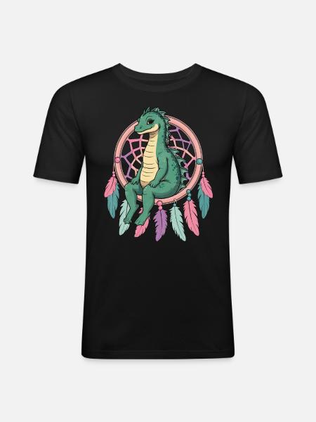 Dream Catcher Loch Ness Monster - Men's Slim Fit T-Shirt - black
