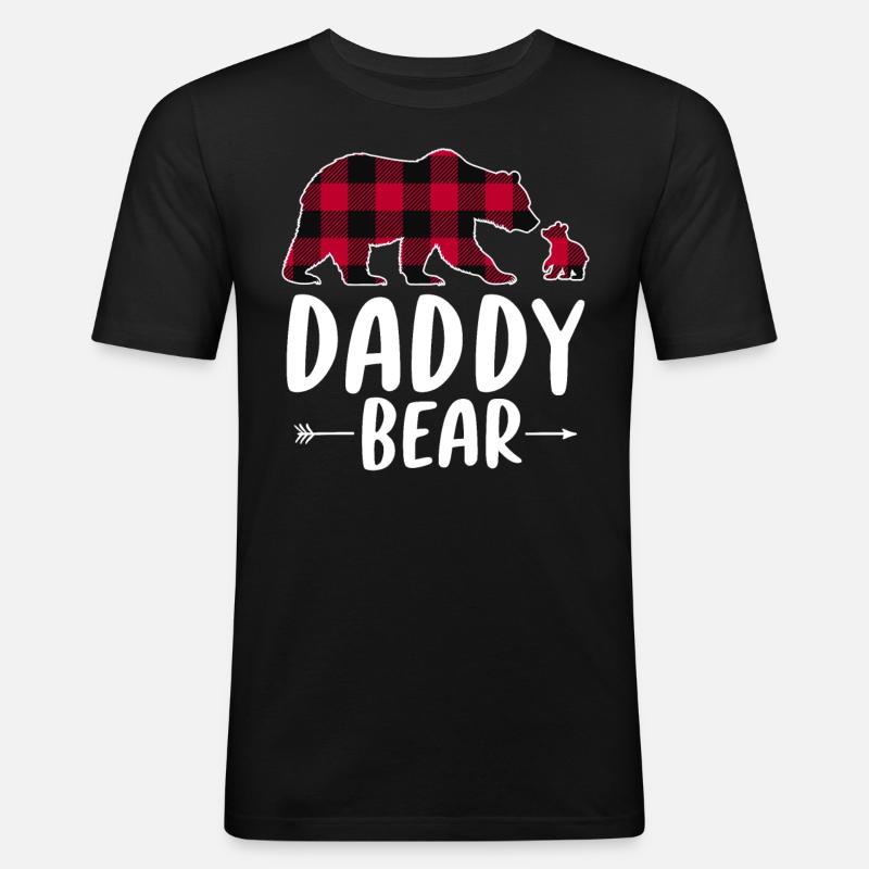 Daddy Bear - Männer Slim Fit T-Shirt - Schwarz