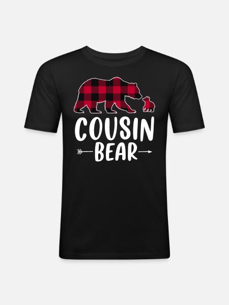 Grandma Bear - Männer Slim Fit T-Shirt - Schwarz