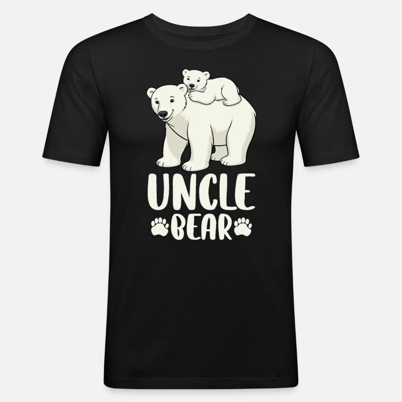 Uncle Bear - Männer Slim Fit T-Shirt - Schwarz