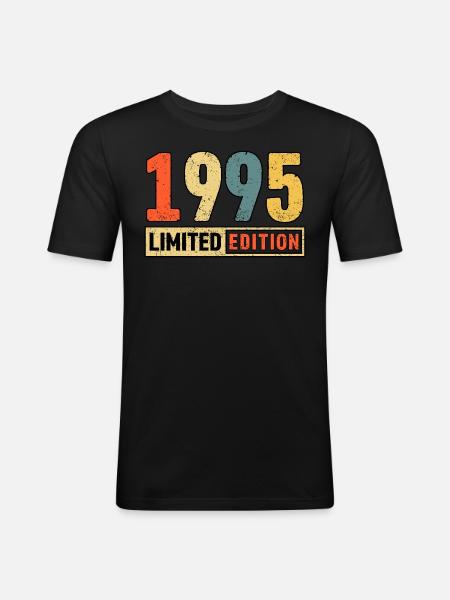 Limited Edition 1995 - Männer Slim Fit T-Shirt - Schwarz